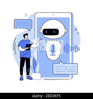 Chatbot Voice Controlled Virtual Assistant abstraktes Konzept Vektor Illustration. Stock Vektor