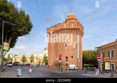 Le Castillet ist ein Wahrzeichen in Perpignan, Frankreich Stockfoto