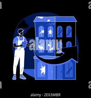 Altbauten Modernisierung abstrakte Konzept Vektor Illustration. Stock Vektor