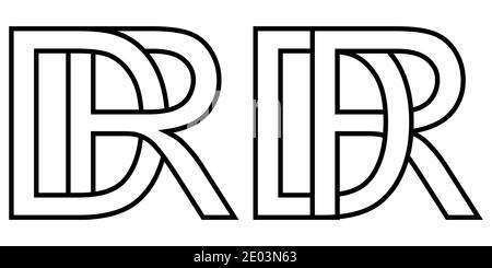 Logo Rd dr Symbol Zeichen zwei Zeilensprungbuchstaben R D, Vektor-Logo Rd dr erste Großbuchstaben Muster Alphabet r d Stock Vektor