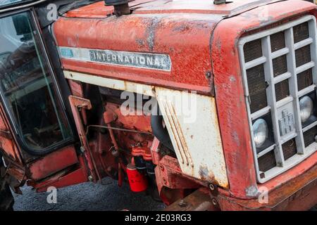 Antique McCormick International Traktor bei einem Oldtimer Traktor Rallye in Nordostengland Stockfoto