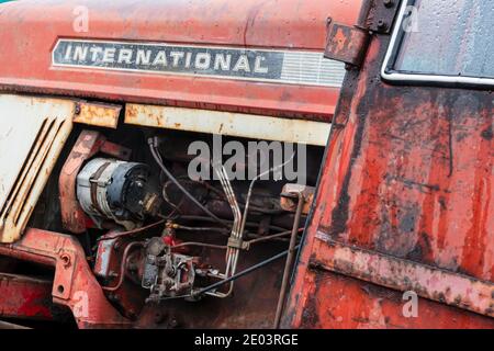 Antique McCormick International Traktor bei einem Oldtimer Traktor Rallye in Nordostengland Stockfoto