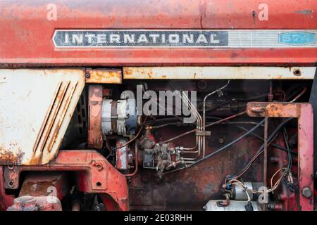 Antique McCormick International Traktor bei einem Oldtimer Traktor Rallye in Nordostengland Stockfoto