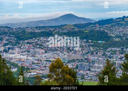 Luftaufnahme der Innenstadt von Dunedin, Neuseeland Stockfoto