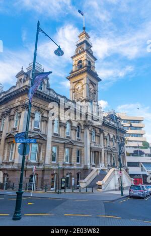 Blick auf das Rathaus von Dunedin in Neuseeland Stockfoto