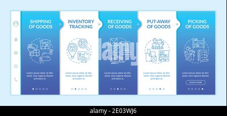 Versand von Waren Onboarding Vektor-Vorlage Stock Vektor