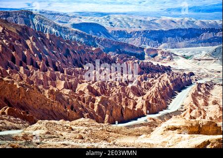 Landschaftsansicht von Felsen in der Atacama Wüste, Chile Stockfoto