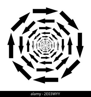 Symbol mischen Symbol, Vektorpfeile im Kreis in entgegengesetzte Richtungen mischen Symbol Stock Vektor