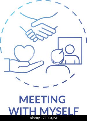 „Meeting with Myself“-Konzeptsymbol Stock Vektor