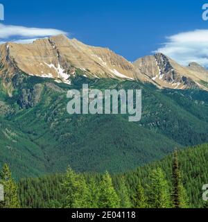 Grreat nördlichen Berg und Mount Grant in der großen Bären Wildnis in der Nähe Hungry Horse, montana Stockfoto