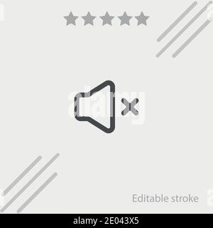 Lautsprecher leise Umriss mit einem Kreuzvektor Symbol modern einfach vektorgrafik Stock Vektor