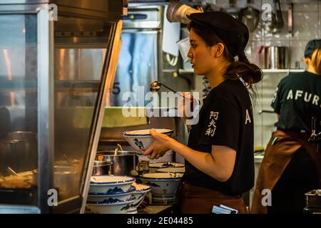 Ramen Restaurant Afuri in Tokyo, Shibuya, Japan Stockfoto