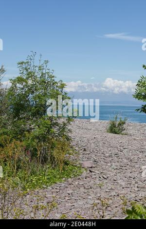 Porlock Weir Strand in England Stockfoto