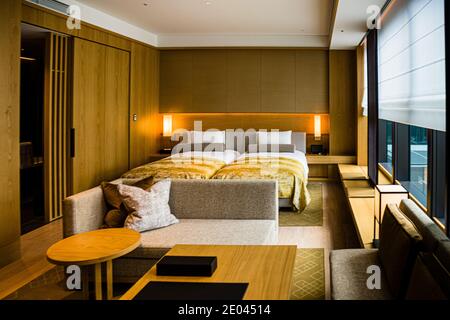 Interieur des Okura Hotels in Tokio, Minato, Japan Stockfoto