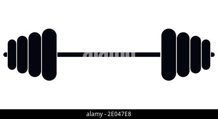 Sportgeräte Fitness-Langhantel, Vektor-Muskelaufbau-Symbol, Übung Hanteln isoliert, Vektor Gewichtheben Symbol Stock Vektor