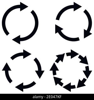 Set Zeichen neu laden aktualisieren Symbol, rotierende Pfeile im Kreis, Vektor-Symbol-Sync, erneuerbare Krypto-Währung Austausch, ändern erneuern Vektor Stock Vektor