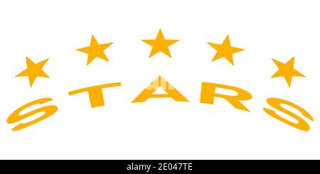 Logo fünf Sterne Symbol Qualitätszeichen Vektor Symbol super Zeichen 5 fünf Sterne für die Kennzeichnung von Qualitätsprodukten Stock Vektor