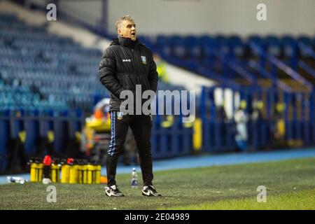 Sheffield, Großbritannien. Dezember 2020. Sheffield Mittwoch Hausmeister Manager Neil Thompson während der Sky Bet Championship Spiel in Hillsborough, Sheffield Bild von Matt Wilkinson/Focus Images/Sipa USA 29/12/2020 Kredit: SIPA USA/Alamy Live News Stockfoto