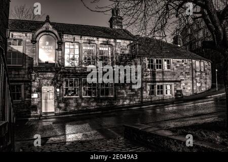 The White Lion Hotel, Hebden Bridge, Christmas Day, Calderdale, West Yorkshire Stockfoto