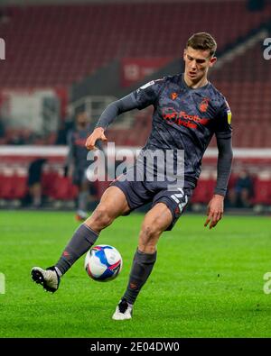 29. Dezember 2020; bet365 Stadion, Stoke, Staffordshire, England; English Football League Championship Football, Stoke City gegen Nottingham Forest; Ryan Yates von Nottingham Forest Stockfoto