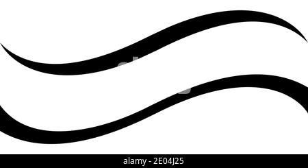 Gekrümmte kalligraphische Linie Streifen, Vektor, Band wie Straße Element der Kalligraphie anmutig geschwungene Linie Stock Vektor