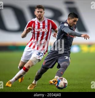 29. Dezember 2020; bet365 Stadium, Stoke, Staffordshire, England; English Football League Championship Football, Stoke City gegen Nottingham Forest; Anthony Knockaert von Nottingham Forest Stockfoto