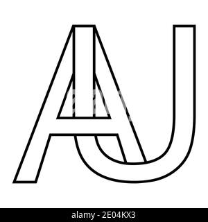 Logo Gold, aurum Zeichen au, ua Symbol Zeichen interlaced Buchstaben A, U Vektor Logo au, ua ersten Großbuchstaben Muster Alphabet A, U Stock Vektor