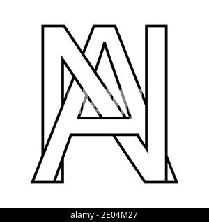 Logo Zeichen an, na Symbol Zeichen Zeilensprungbuchstaben A, N Vektor-Logo an, na erste Großbuchstaben Muster Alphabet a, n Stock Vektor