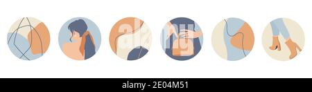 Social Media Fashion Highlight Icon Set. Vektorgrafik Stock Vektor