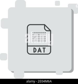 dat-Format Vektor-Symbol Moderne einfache Vektor-Illustration Stock Vektor