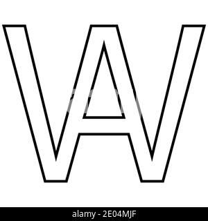 Logo Zeichen AW, wa Symbol Zeichen interlaced Buchstaben A, W Vektor Logo AW, wa ersten Großbuchstaben Muster Alphabet A, w Stock Vektor