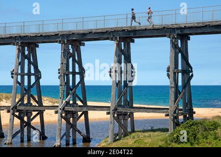 Alte Brücke in Kilcunda an der Bass Coast Rail Trail Stockfoto