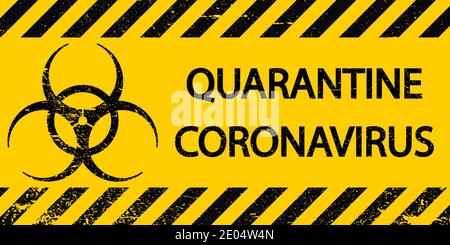 Gelbe und schwarze Streifen, Zeichen Symbol Quarantänezone Bereich Stop Novel Coronavirus Ausbruch covid 2019 nCoV Symptome in Wuhan China, Vektor Quarantäne Stock Vektor