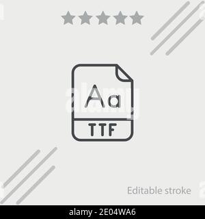 ttf Vektor-Symbol Moderne einfache Vektor-Illustration Stock Vektor