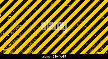 Industrielle Hintergrund Warnung Rahmen Grunge gelb schwarz diagonalen Streifen, Vektor Grunge Textur warnen Vorsicht, Bau, Sicherheit Hintergrund Stock Vektor