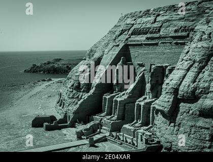 Der große abu simble Tempel in Assuan Ägypten Stockfoto