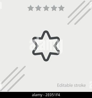 Stern von sechs Punkten Umriss Vektor-Symbol moderner einfacher Vektor Abbildung Stock Vektor