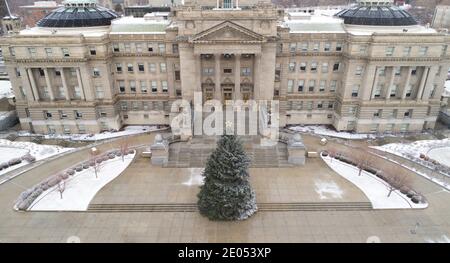 Blick von oben auf die Hauptstadt ihres weihnachtsbaums Stockfoto