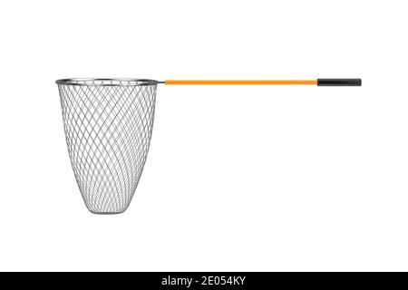 Angeln Landing Net auf weißem Hintergrund. 3d-Rendering Stockfoto