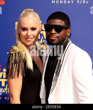 SANTA MONICA, KALIFORNIEN - 15. JUNI: Lindsey Vonn und P. K. Subban nehmen am 2019 15. Juni 2019 an den MTV Movie and TV Awards im Barker Hangar in Santa Monica, Kalifornien, Teil. Foto: ImageSPACE/MediaPunch Stockfoto