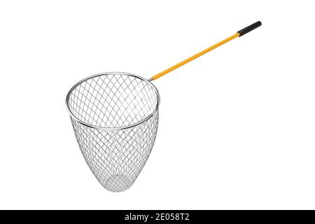 Angeln Landing Net auf weißem Hintergrund. 3d-Rendering Stockfoto