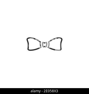 Gentleman Bow Tie Icon isoliert auf weißem Hintergrund. Silhouette der Krawatte des Mannes. Schwarzes Retro, Vintage-Zeichen. Isoliert auf weiß. Vektor flach illustriert Stock Vektor