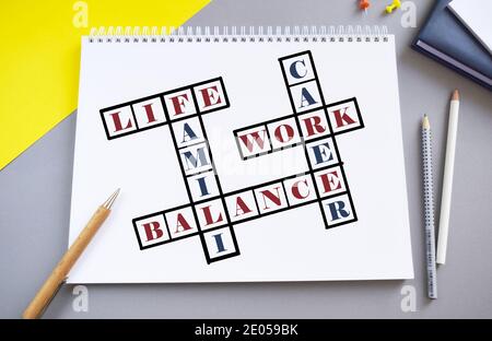 Business Foto Text Aufteilung der Zeit zwischen Arbeit oder Familie und Freizeit. Konzeptionelle Handschrift, die Harmonie zwischen Work Life Balance zeigt. Stockfoto