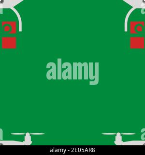 Endlose Muster von Quadcoptern mit Geschenken. Flache Stil Stock Vektor