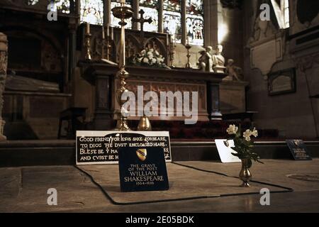 Großbritannien/Stratford-upon-Avon / William Shakespeare Grab in der Holy Trinity Church in Stratford-upon-Avon. Stockfoto