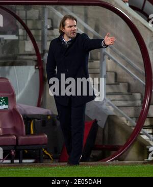 Scottish Championship - Heart of Midlothian / Arbroath. Tynecastle Park, Edinburgh, Midlothian, Großbritannien. Dezember 2020. Hearts ist Gastgeber von Arbroath bei der Scottish Championship im Tynecastle Park, Edinburgh. Foto zeigt: HeartsÕ-Manager Robbie Neilson. Kredit: Ian Jacobs/Alamy Live Nachrichten Stockfoto