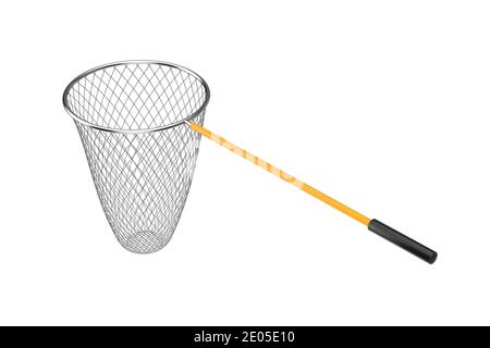 Angeln Landing Net auf weißem Hintergrund. 3d-Rendering Stockfoto