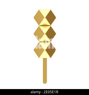 Golden Cube Eis auf weißem Hintergrund. 3d-Rendering Stockfoto