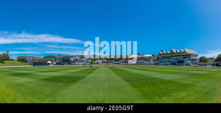 WELLINGTON, NEUSEELAND, 8. FEBRUAR 2020: Bassin Reserve Cricket Field in Wellington, Neuseeland Stockfoto