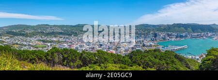 WELLINGTON, NEUSEELAND, 8. FEBRUAR 2020: Luftaufnahme von Wellington, Neuseeland Stockfoto